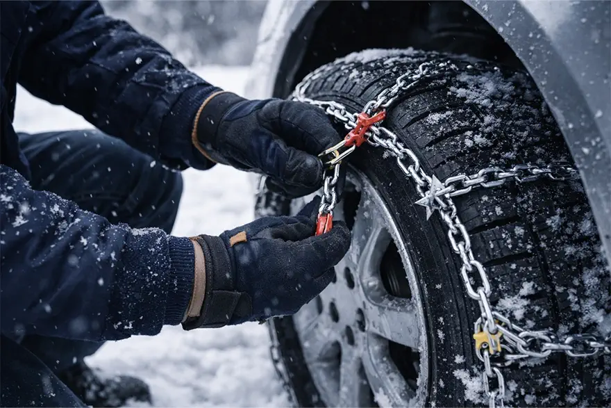 روش صحیح نصب زنجیر چرخ برای جلوگیری از آسیب به جلوبندی خودرو