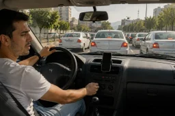 علت خنک نکردن کولر ماشین در ترافیک و تلاش راننده برای تنظیم کولر